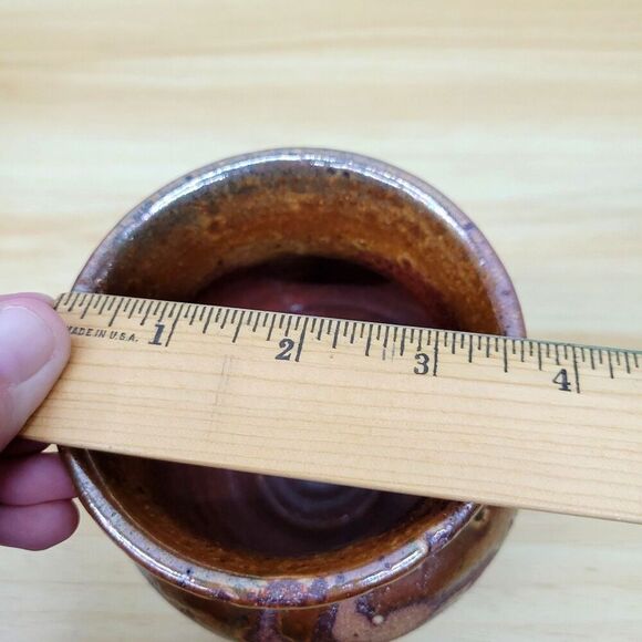 Tom Gray Pottery “TGP” Studio Vase • Seagrove NC • Rustic Earth Tone-Glazed - Picture 11 of 12